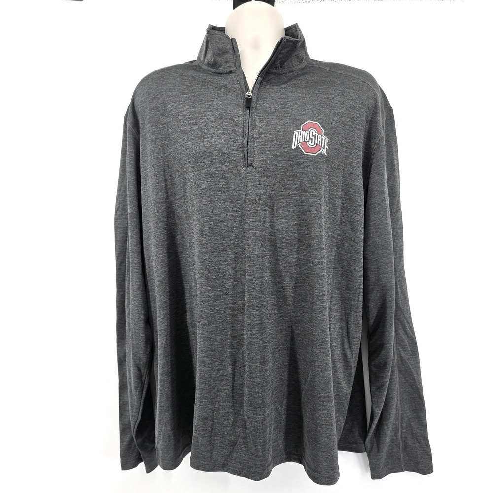 Ohio State Buckeyes Campus Collection Mens 3XL Gray Heather Quarter Zip Pullover